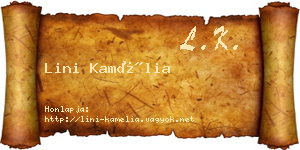 Lini Kamélia névjegykártya
